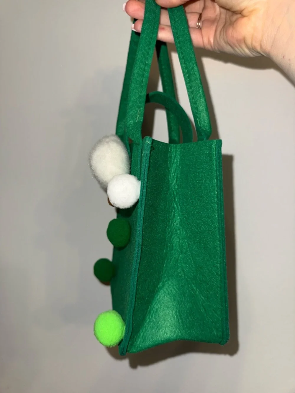 Green reusable goodie tote bag
